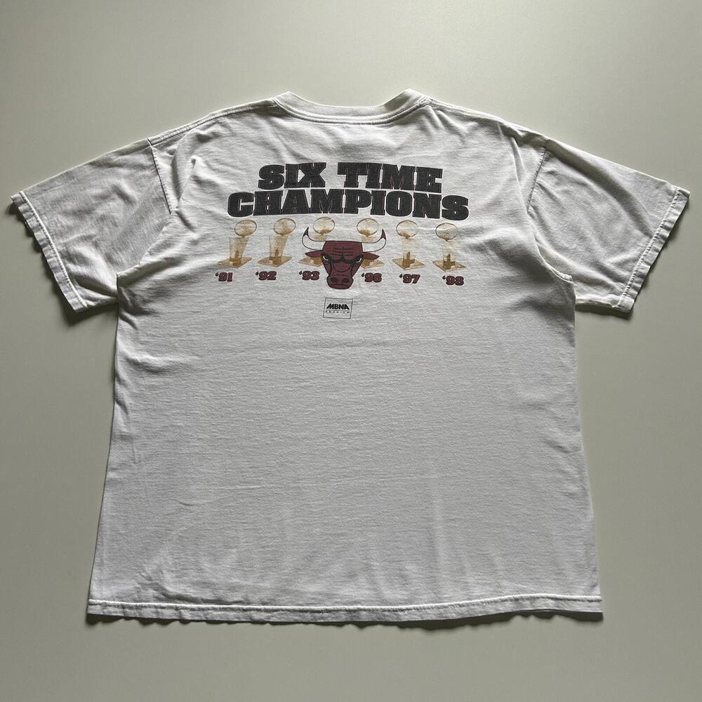 1990S Chicago Bulls  Six Time Champions Graphic T Shirt Mens  Rare